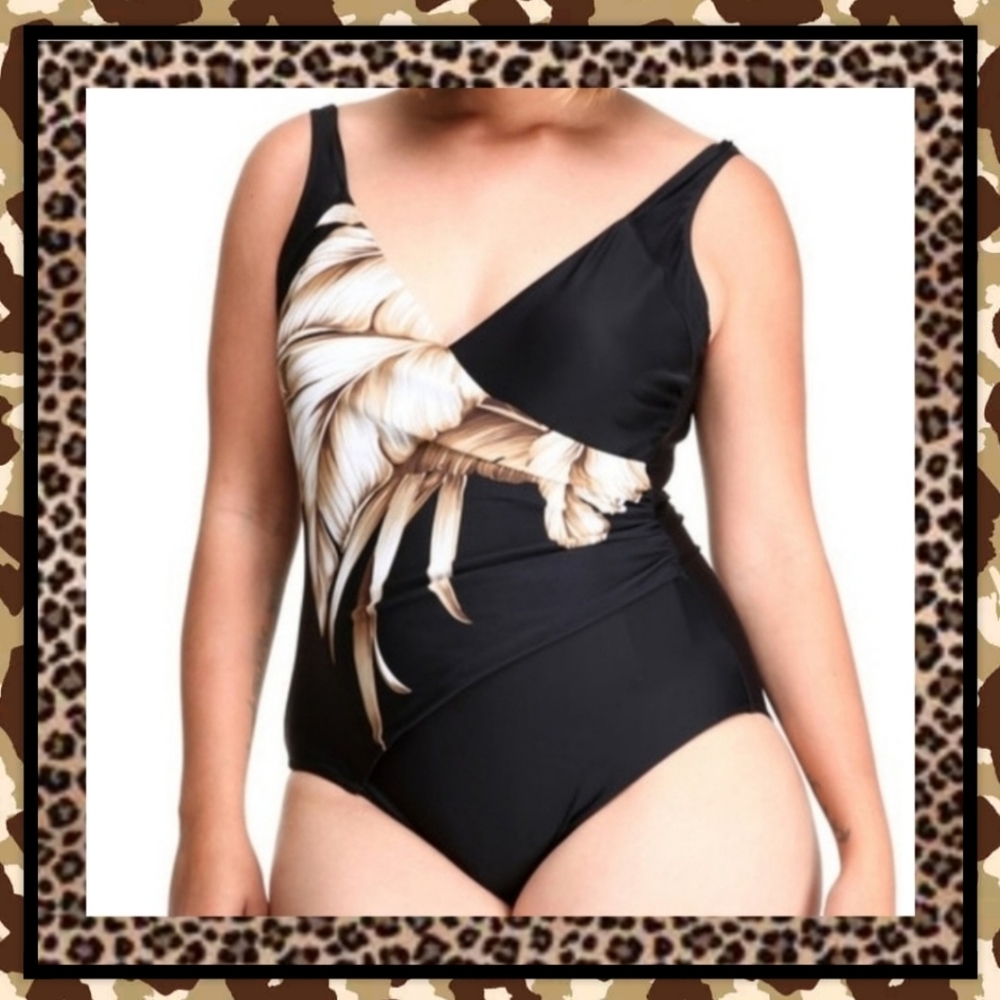 OCEAN JEWEL ☆ CROSSOVER SWIMSUIT ☆ 22W ☆ NWT